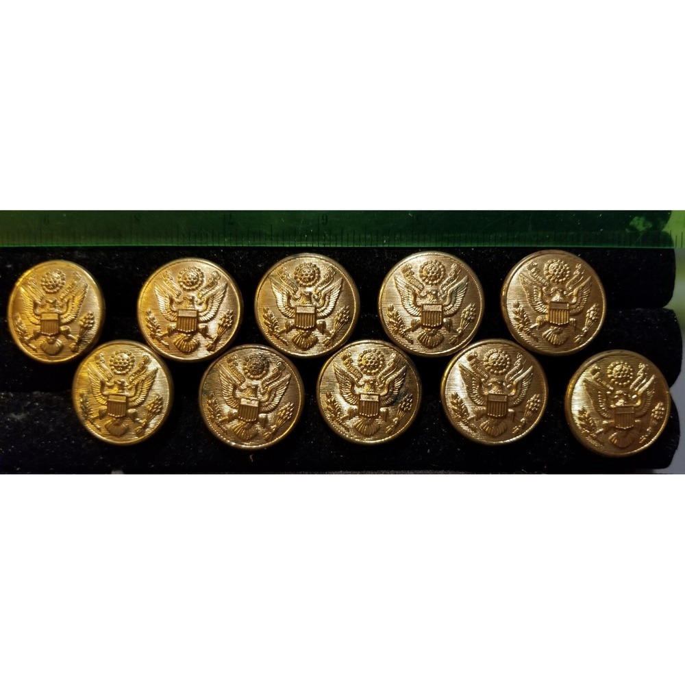 Buttons -Gold Eagle US Military - Waterbury Button Co Connecticut - Picture 2 of 4